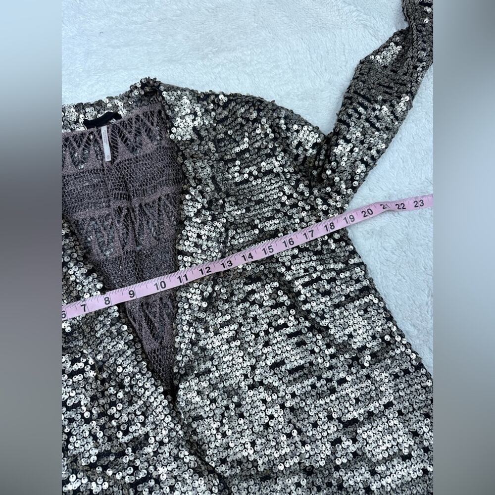 FREE PEOPLE Stardust Lace Tarnished Sequin Boho Blazer Jacket Women’s Size XS - Picture 9 of 13